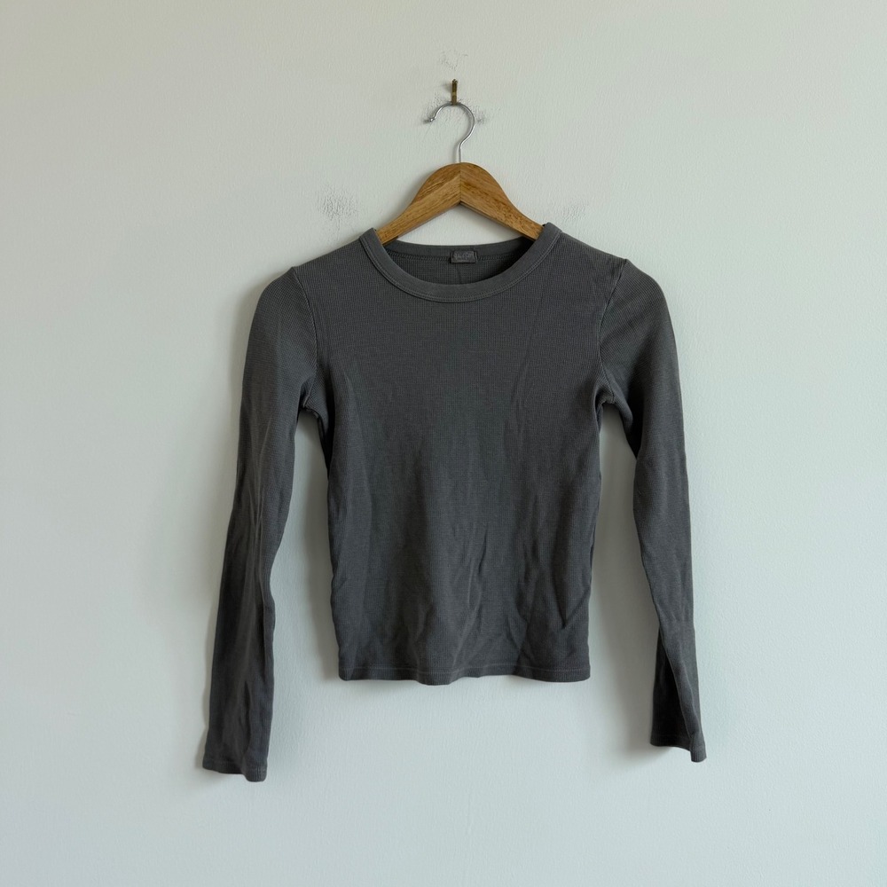 John Galt Brandy Melville Waffle Knit Long Sleeve Baby Tee
